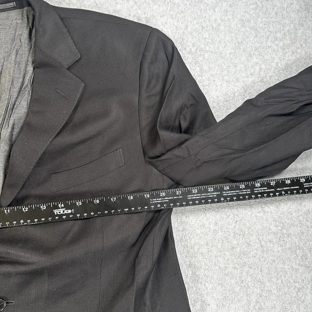 Ermenegildo Zegna Blazer Sport Coat Mens 46 Black Wool Silk Travel Two Button